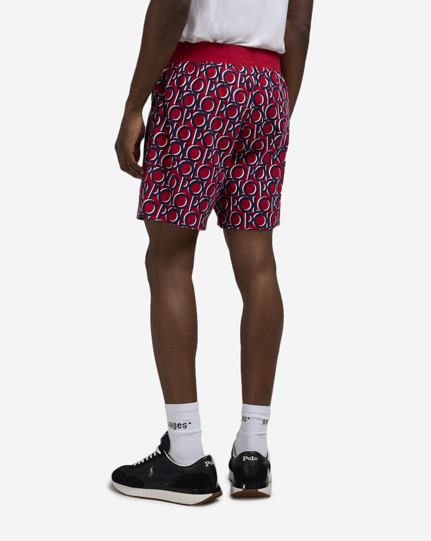 Shop Polo Ralph Lauren Printed Sleep Shorts PK82RL-A37Y red