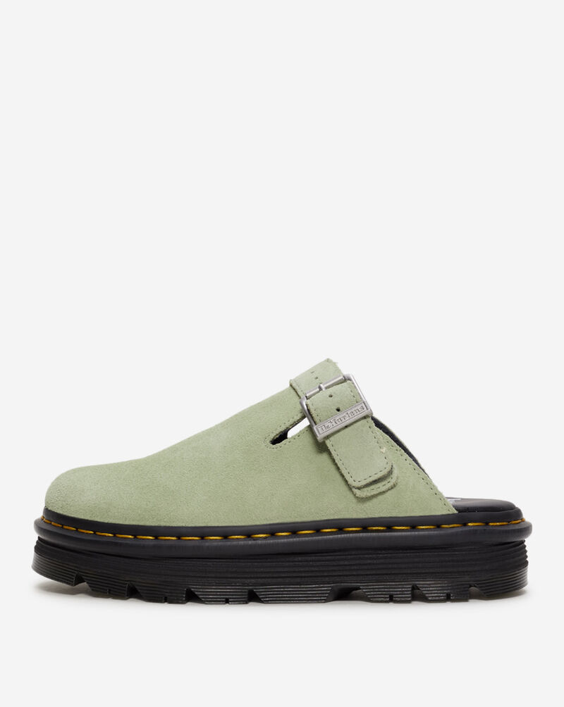 Dr. Martens Zebzag Suede Slingback Platform Mules 31937300 Green 1