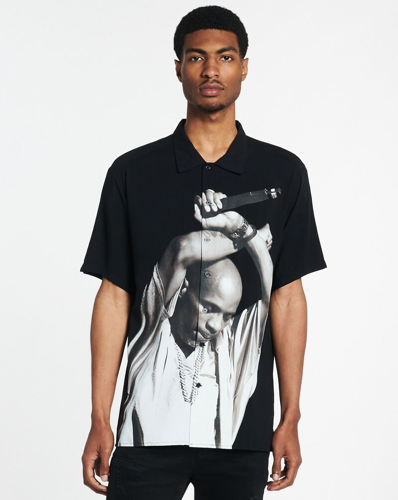MERCH TRAFFIC LLC DMX Concert Shorts Sleeve Woven Shirt DMX109083-BLK Black 1