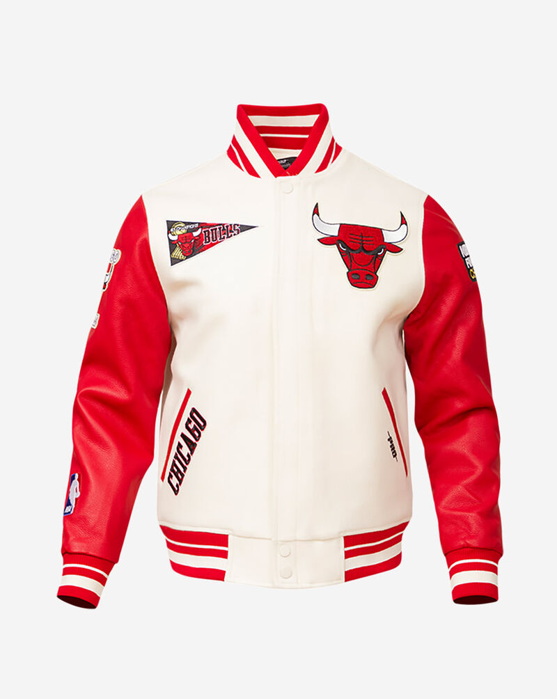 PRO STANDARD Chicago Bulls Retro Classic Rib Wool Varsity Jacket BCB656015-ERD White 1