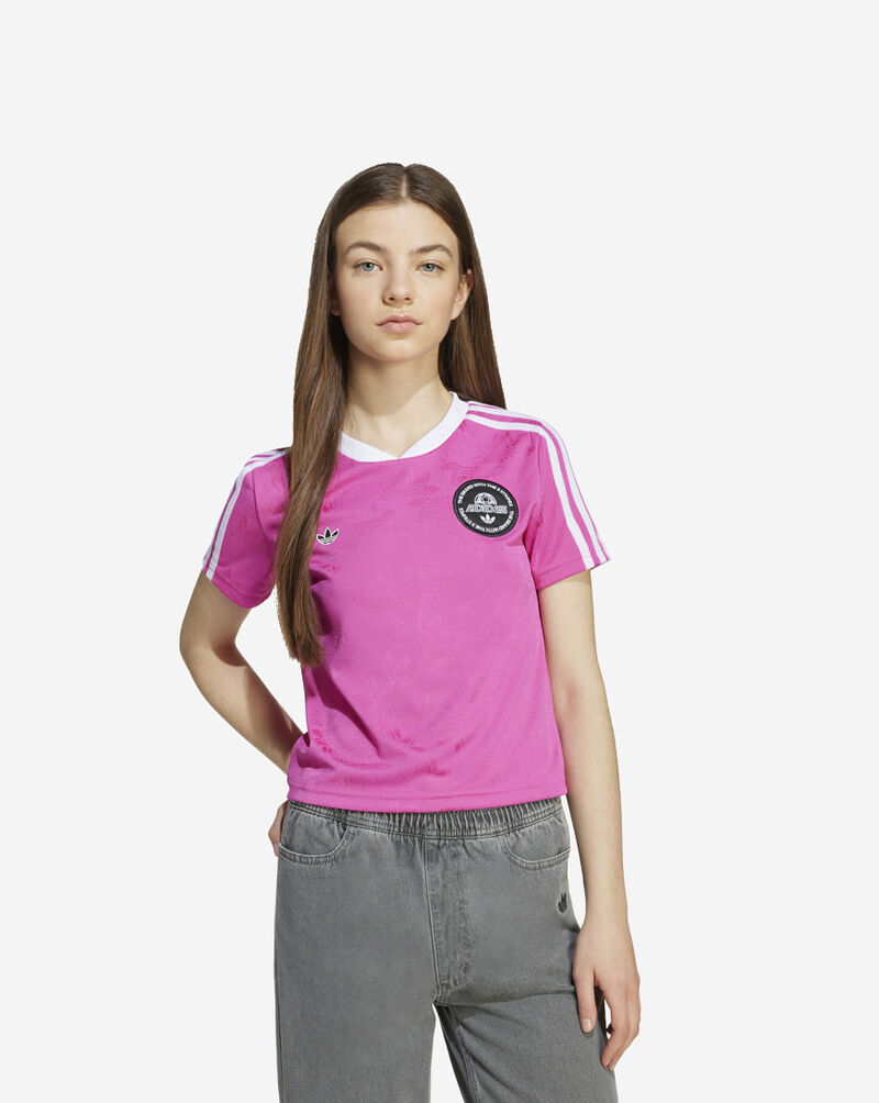 adidas Girls' AOP Cropped Soccer Top JV7683 Pink 1