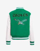 PRO STANDARD Philadelphia Eagles Retro Classic Rib Wool Varsity Jacket FPEH44149-KWH Green 2
