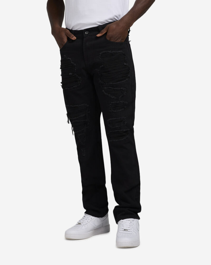 Decibel Heavy Rip and Repair Jeans DECWB454-BLK Black 1
