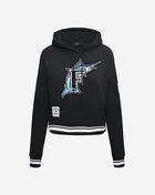 Florida Marlins Classic Rib Fleece Cropped Pullover Hoodie