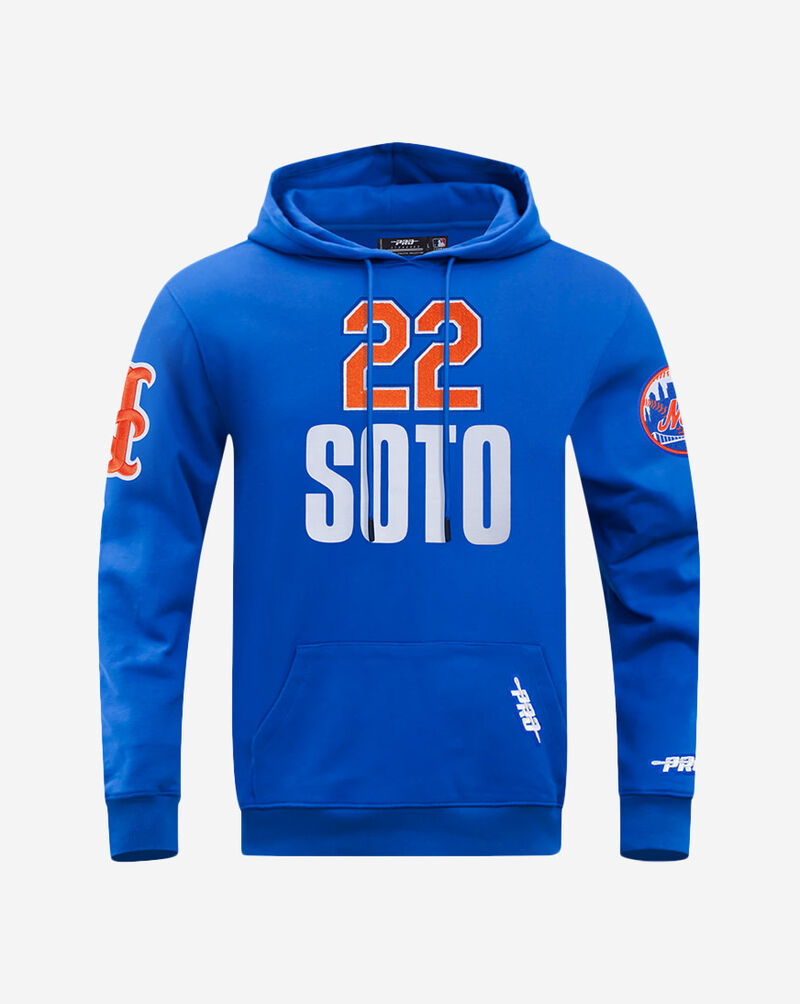 PRO STANDARD New York Mets Juan Soto #22 Classic Player Name And Number Double Knit Pullover Hoodie LNM5315728-RYB Blue 1