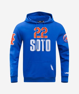 New York Mets Juan Soto #22 Classic Player Name And Number Double Knit Pullover Hoodie
