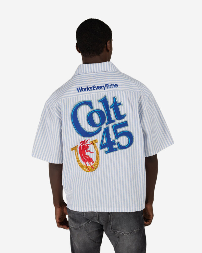 Preme Colt 45 Woven Shirt PRWT122-BLU Blue 2