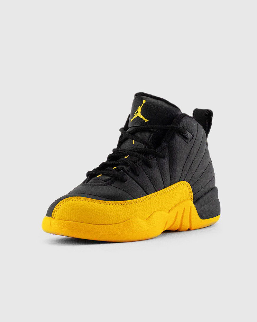 jordan 12 black and yellow preschool