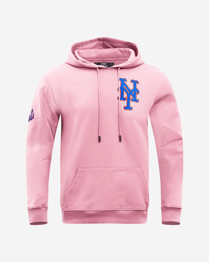 PRO STANDARD New York Mets Classic Chenille Double Knit Pull Over Hoodie  LNM531580-PNK Pink 1