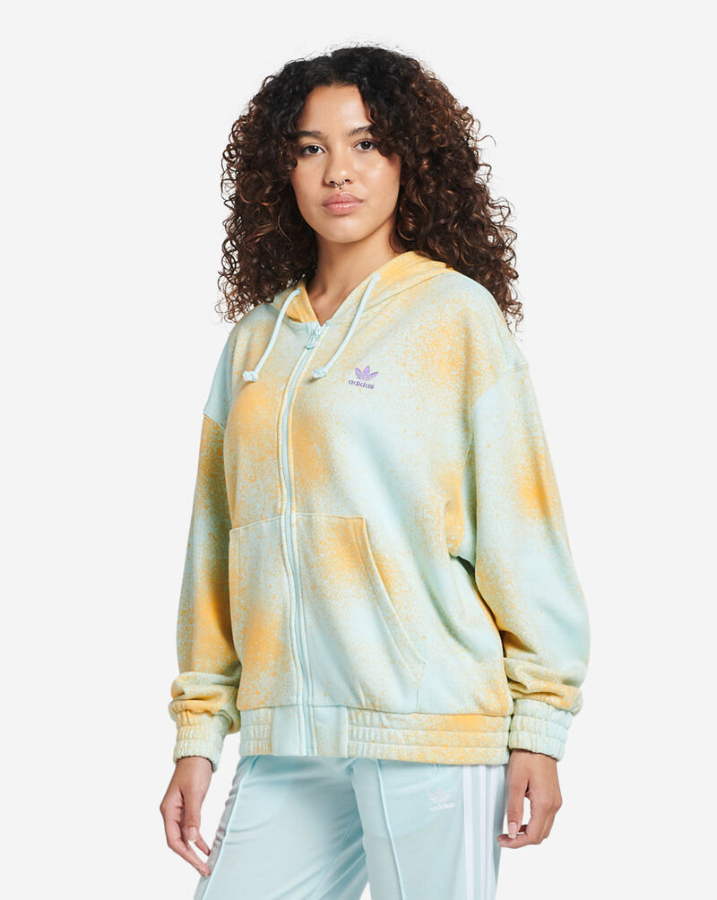 Shop adidas Allover Print FullZip Hoodie HL6612 blue SNIPES USA