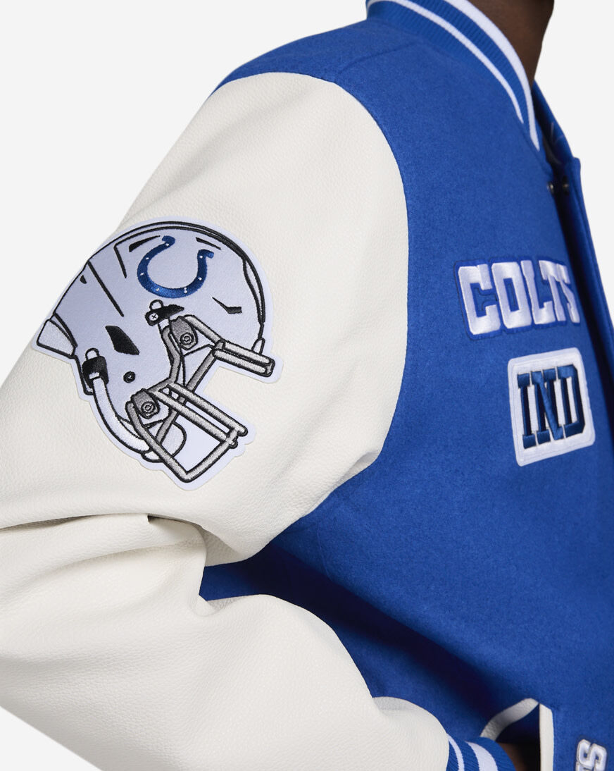 Shop PRO STANDARD Blue Colts Pro Area Code Varsity Jacket