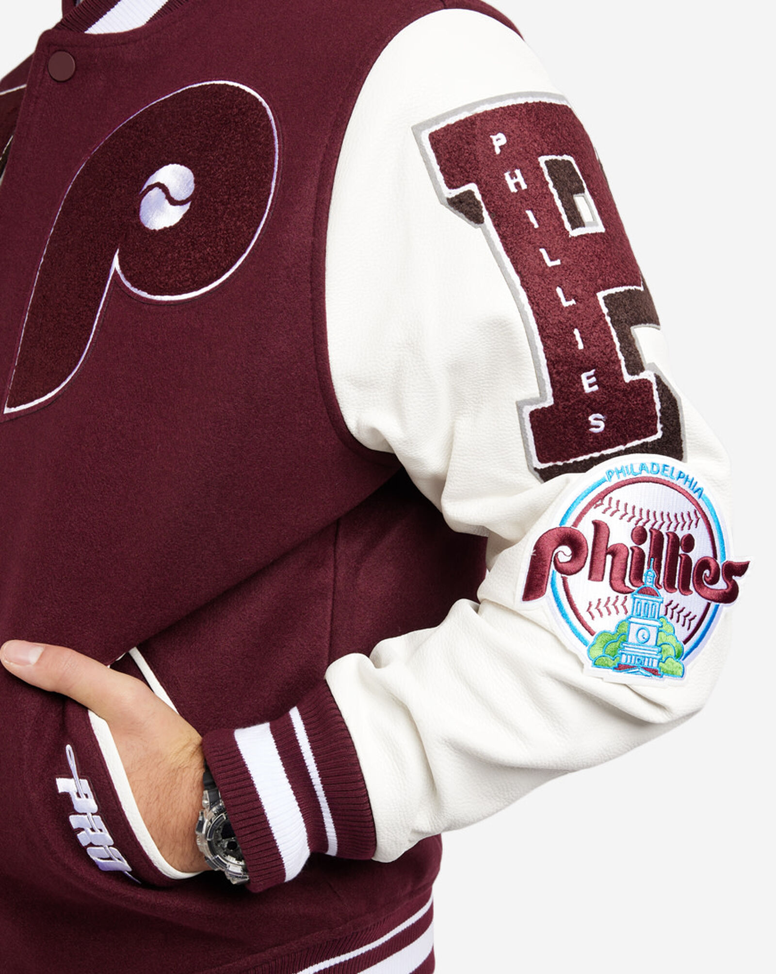 Shop Pro Standard Philadelphia Phillies Mash Up Logo Varsity Jacket