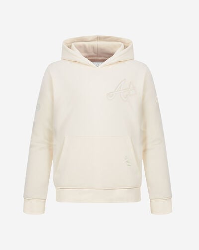 Big Boys' Atlanta Braves Neutral Fleece Pull Over Hoodie