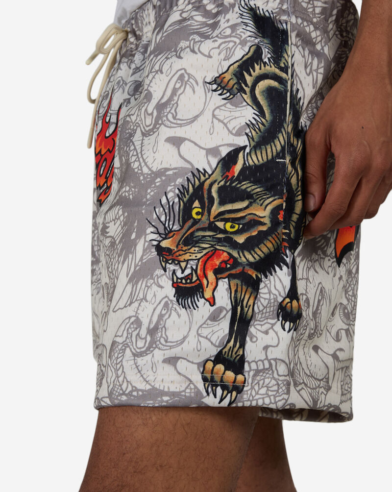 Ed Hardy Wolf Printed Mesh Short EHM800414-IVY cream 3