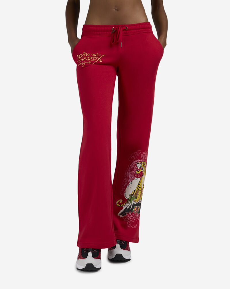 Ed Hardy Tiger Mountain Fleece Pants EHW1800-73 Red 1