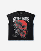 Hasta Muerte Smoke Skull Cut Off Crop Tee HM-SMLRSMOKESKULLCROP-TEE-BLACK Black 1