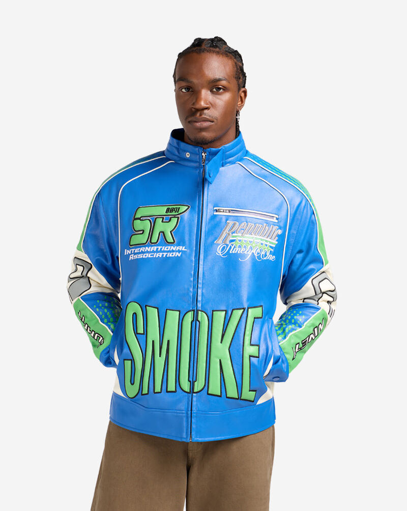Smoke Rise Republic Racing PU Jacket  WO25689SNZ-RYL Blue 1