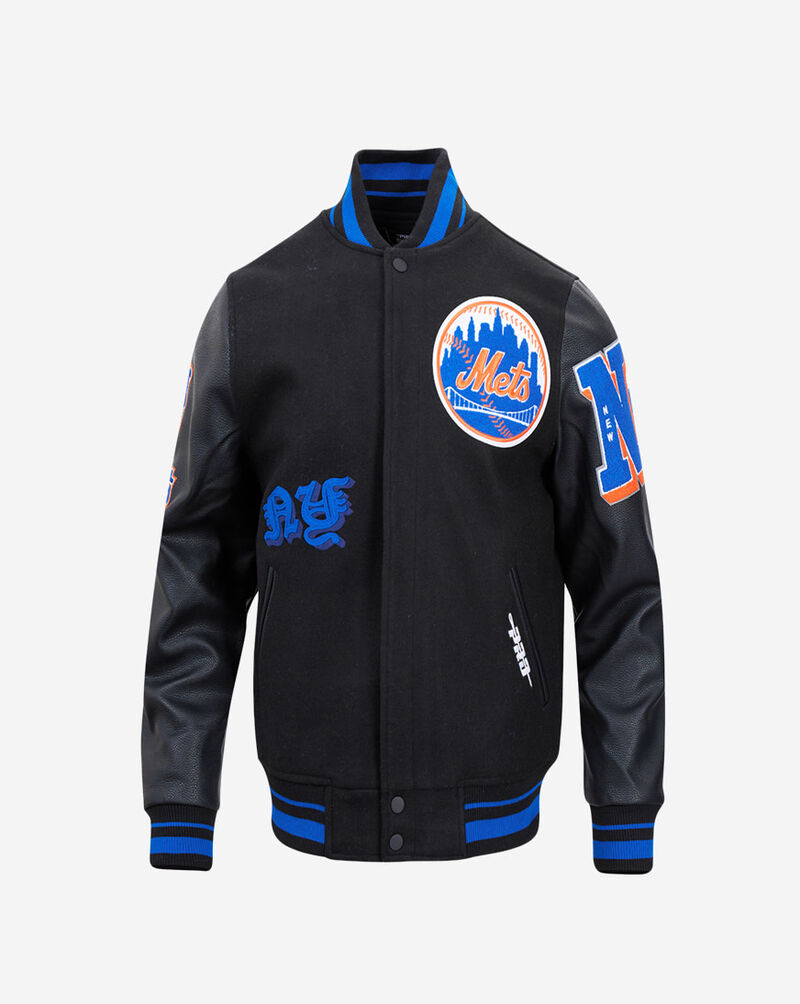 PRO STANDARD New York Mets Old English Wool Varsity Jacket LNM633519-BRB Black 1