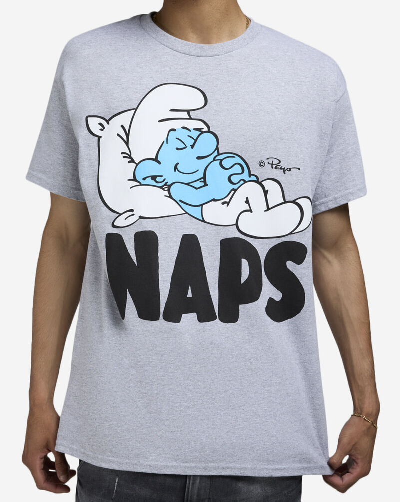 Graphic Tees Smurf Naps Sleepy Tee SMF1880XX Grey 3