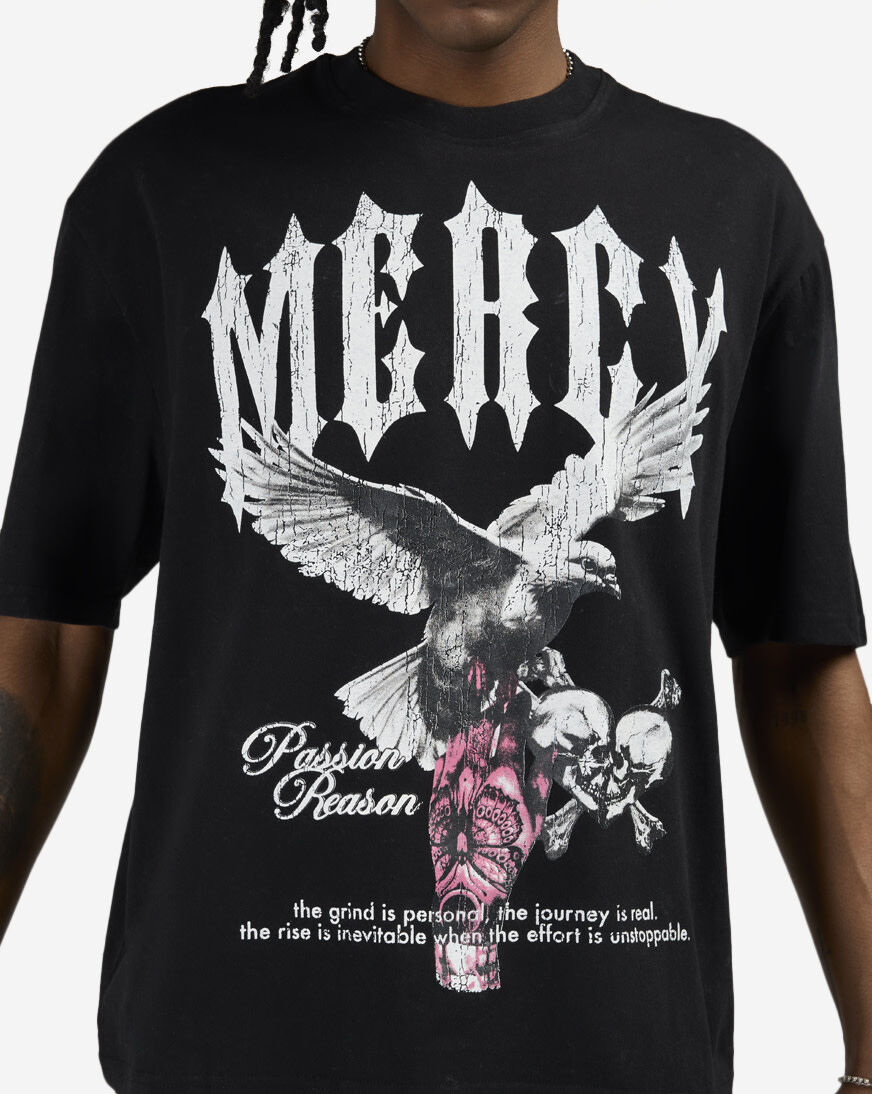 Shop Graphic Tees Dove Skull Mercy Tee RSF5-014JK-001 black