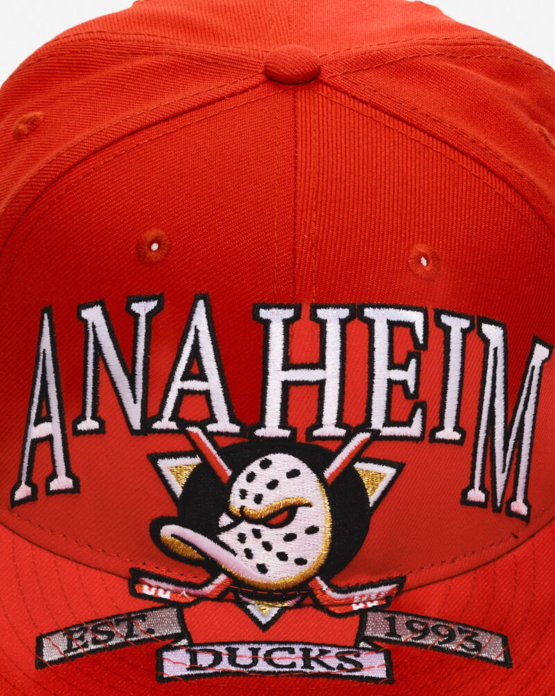 New Era 59Fifty Anaheim Ducks Oversized Script Fitted Hat 60693647 Orange 2
