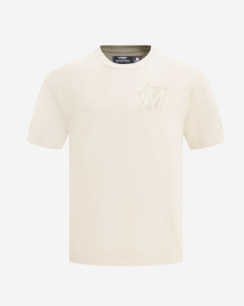 PRO STANDARD Miami Marlins Neutral Drop Shoulder Tee LMM137812-EGG cream 1