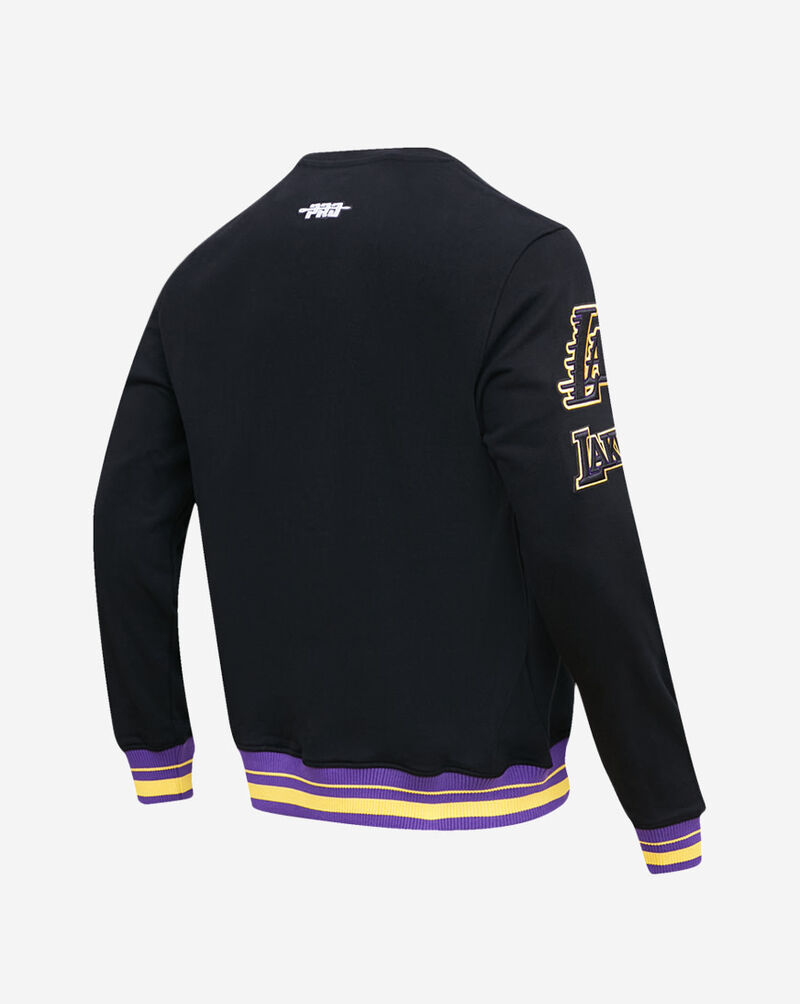 PRO STANDARD Los Angeles Lakers Mash Up Rib Fleece Crewneck BLL554171-BKP Black 3