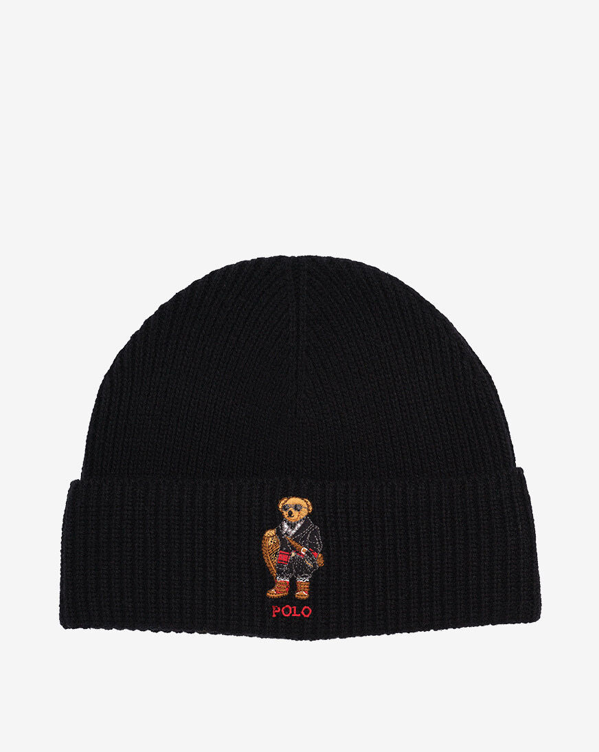 Shop Polo Ralph Lauren Holiday Bear Beanie PC1454-001 black