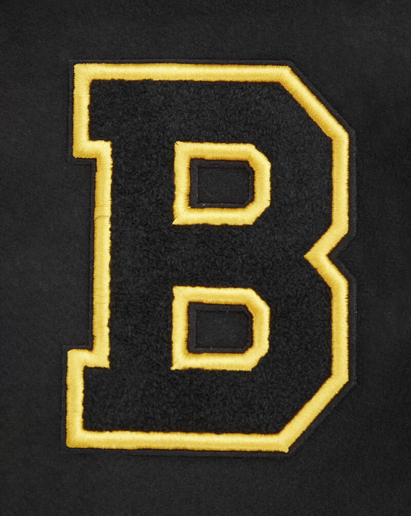 PRO STANDARD Boston Bruins Retro Classic Rib Wool Varsity Jacket HBBH67272-BYE Black 4