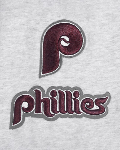 Philadelphia Phillies Classic Fleece Cropped Pull Over Hoodie 