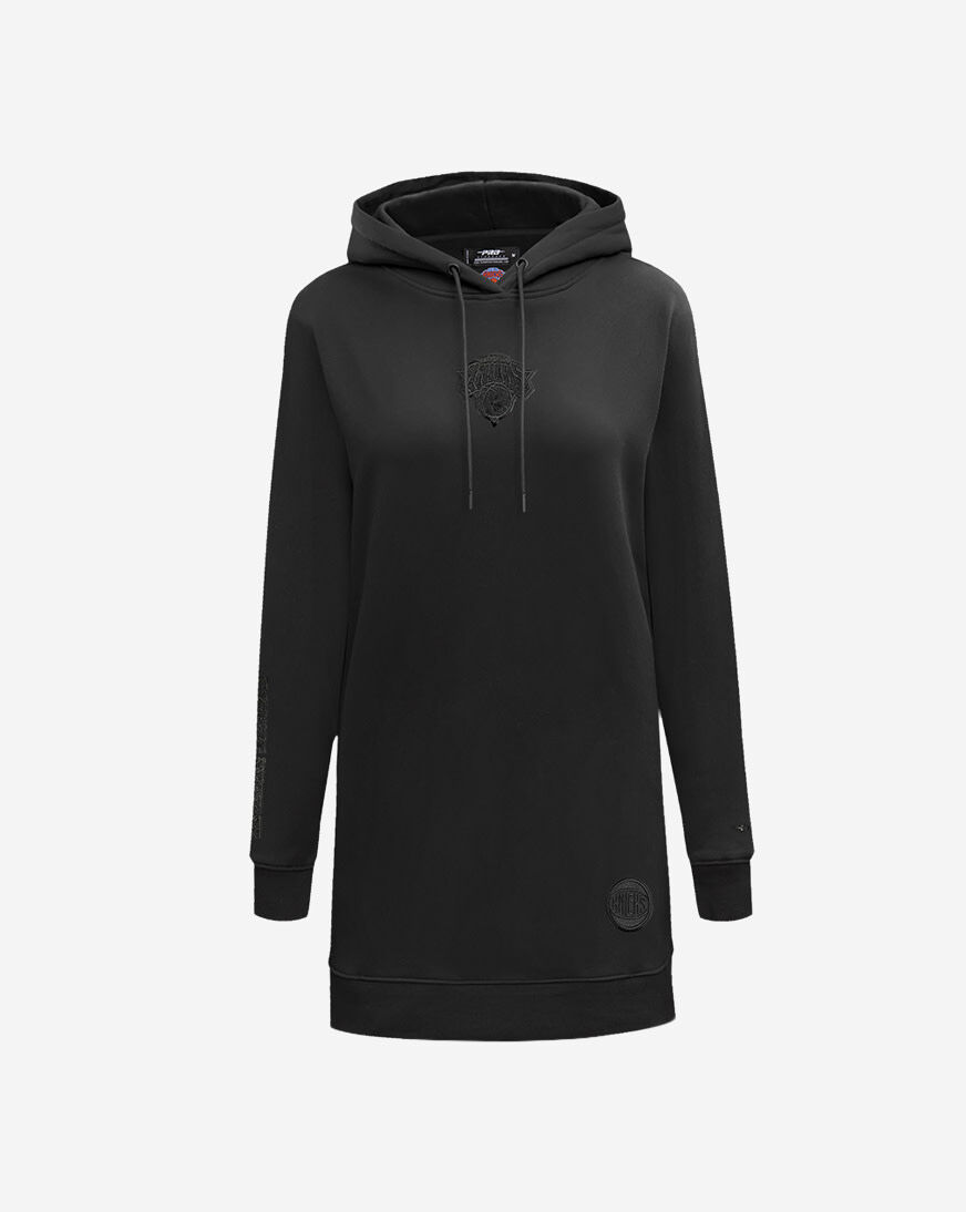 Shop PRO STANDARD New York Knicks Triple Black Fleece Hoodie Dress