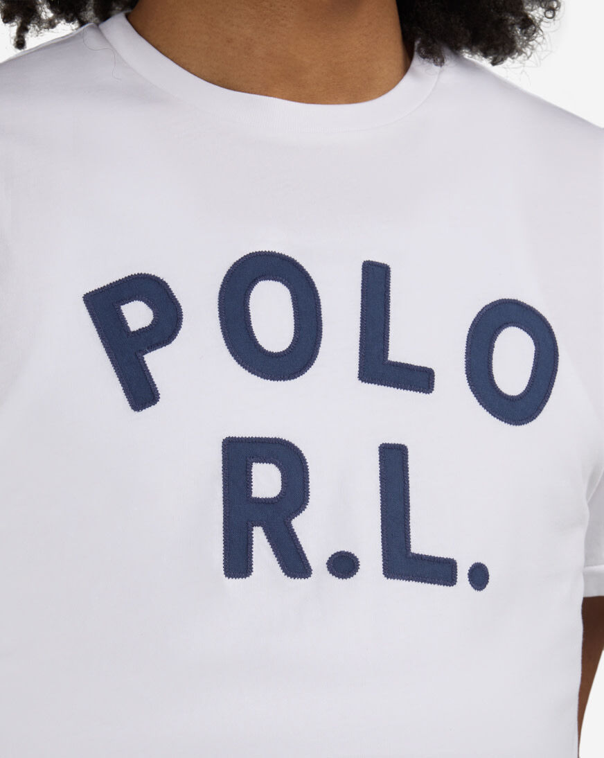 Shop Polo Ralph Lauren Logo Jersey T-Shirt 710B20222003-WHT white
