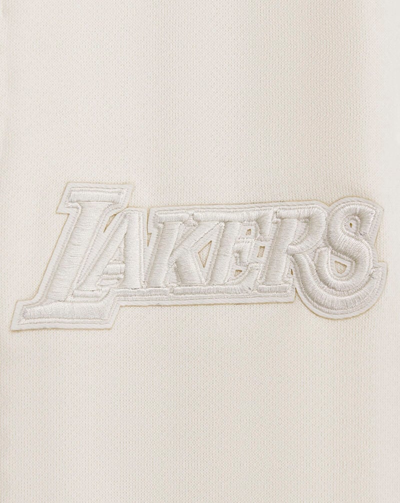 PRO STANDARD Los Angeles Lakers Neutral Drop Shoulder Fleece Pull Over Hoodie BLL557339-EGG cream 4