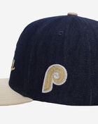 Mitchell  Ness Philadelphia Phillies Pro Pinch Denim Chainstitch Snapback Hat HP14679-PPHDNCR Blue 2