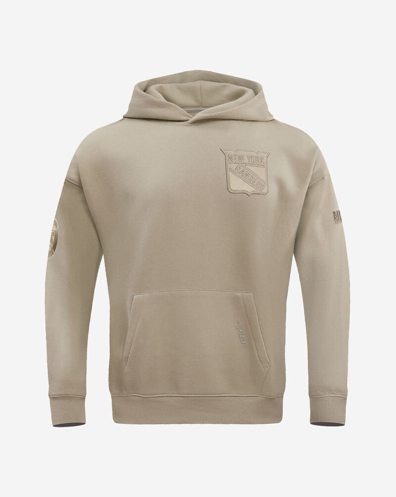 PRO STANDARD New York Rangers Neutral Drop Shoulder Fleece Pullover Hoodie HNR564369-TAU Beige 1