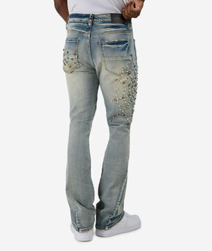 Embellished Web Jeans