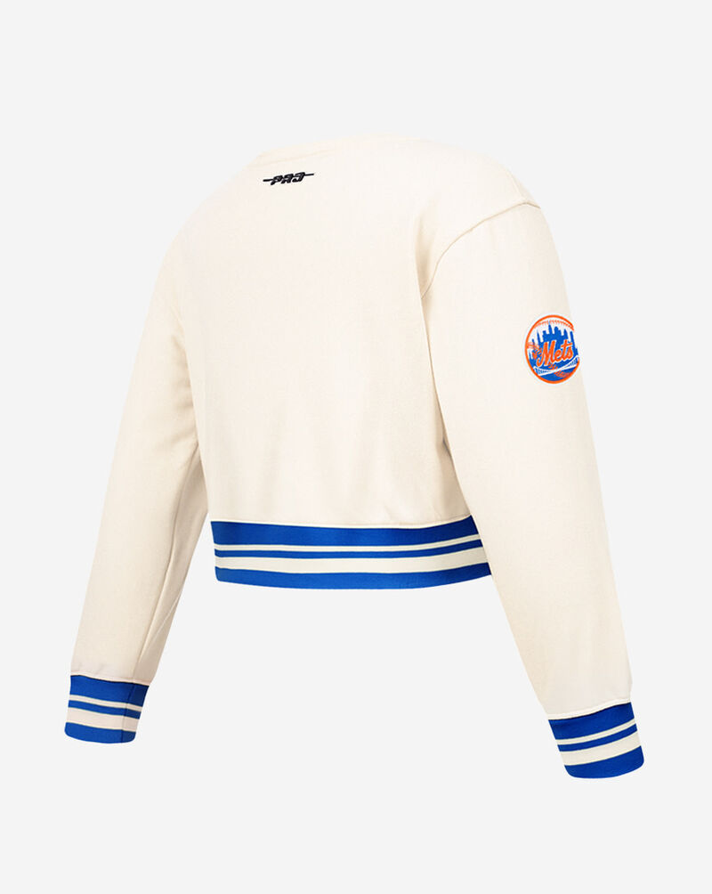 PRO STANDARD Big Girls' New York Mets Retro Classic Rib Fleece Crewneck LNMBC315099-ERB cream 3