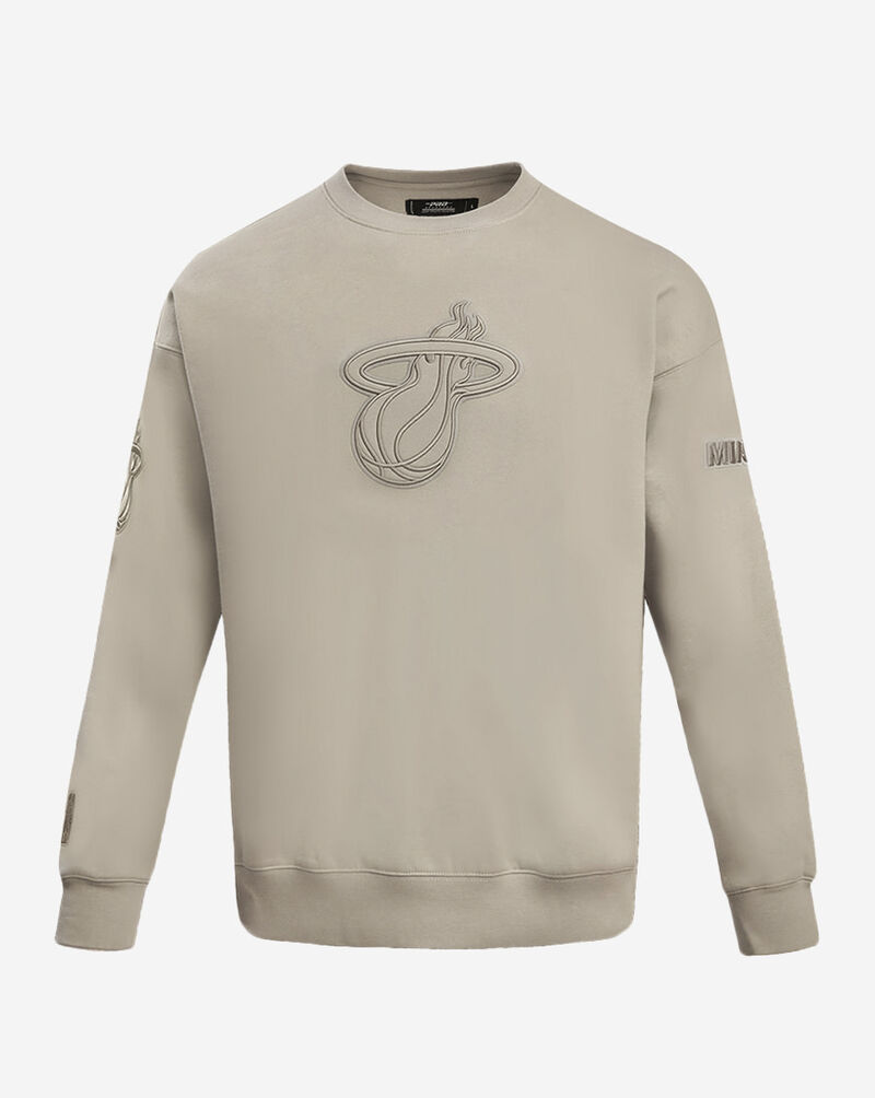 PRO STANDARD Miami Heat Neutral Drop Shoulder Fleece Crewneck BMH558735-TAU Beige 1
