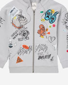 Smoke Rise Kids' Doodle Fleece Full Zip Hoodie BFO26F530SNZ Grey 2