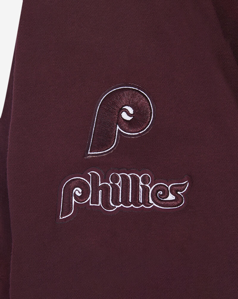 PRO STANDARD Philadelphia Phillies Classic Fleece Cropped Pull Over Hoodie LPHC34590-WNE Red 2