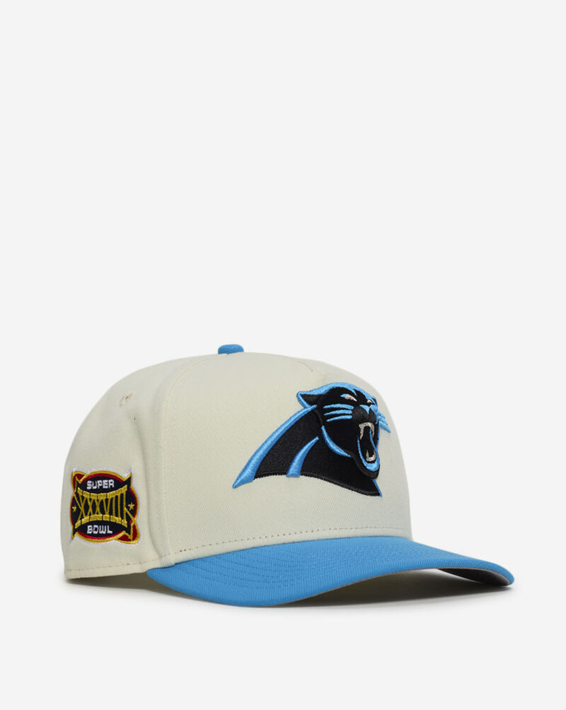 New Era 9Fifty Carolina Panthers Curve A-Frame Snapback Hat 71094920 cream 1