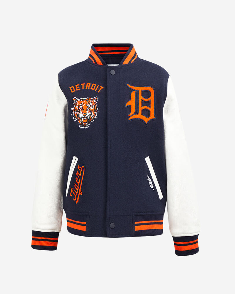 PRO STANDARD Big Boys' Detroit Tigers Retro Classic Rib Wool Varsity Jacket LDTB7315068-MOM Blue 1