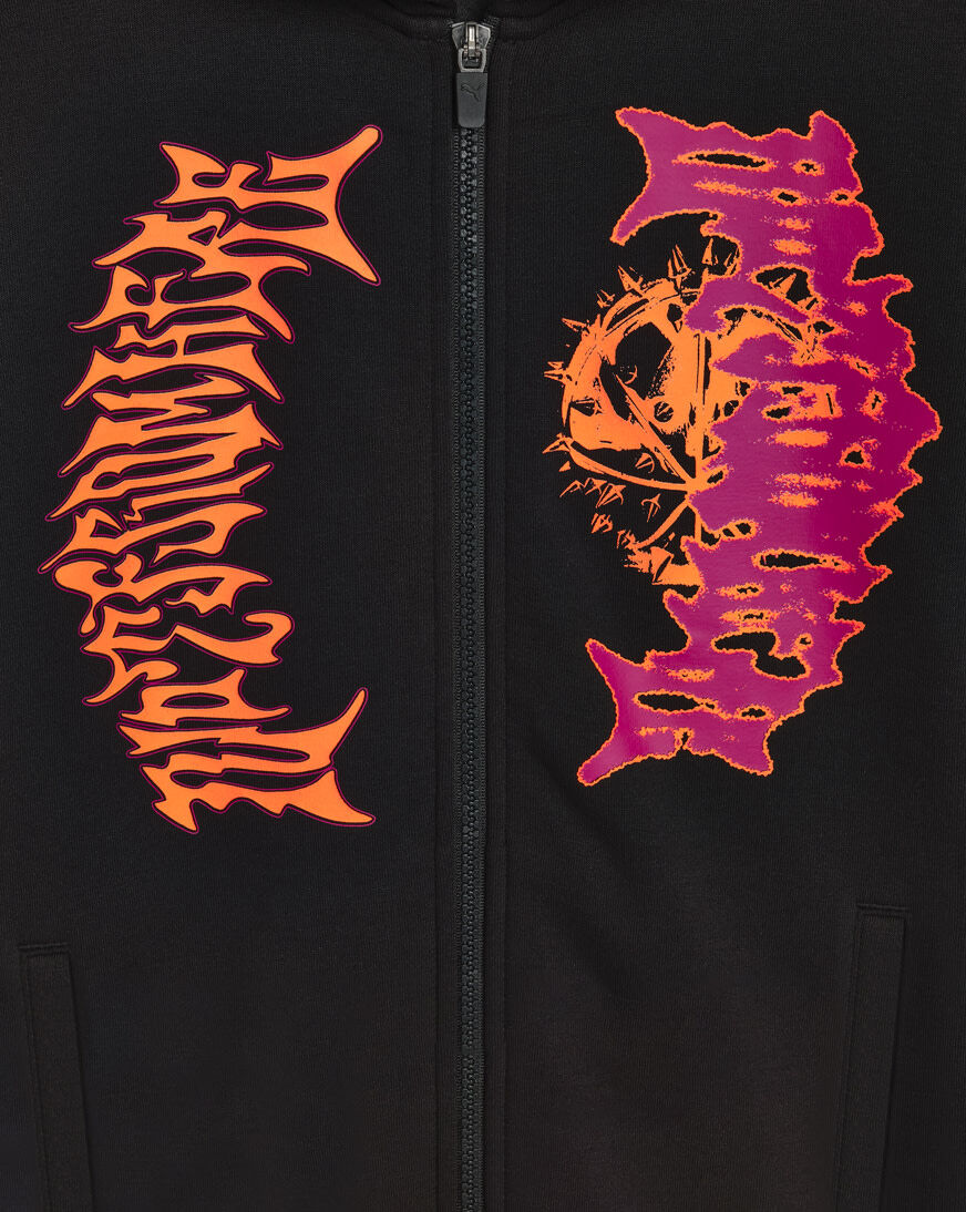 トップス pumamin Shop Puma Grade School Melo X Super Nova CTN Fleece Zip-Up Hoodie