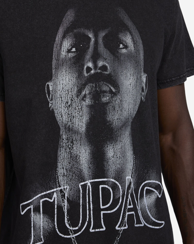 Graphic Tees Tupac Head Up Grainy Tee MT1921-US Black 3