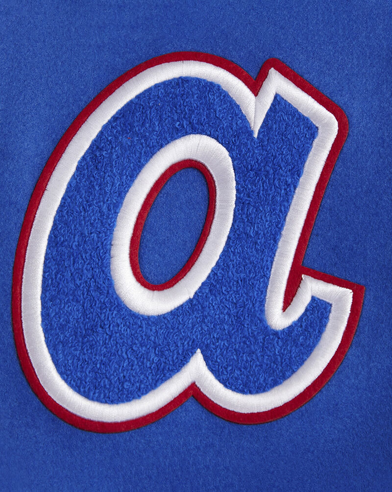 PRO STANDARD Atlanta Braves Retro Classic Rib Wool Varsity Jacket LAB635515-RYR Blue 2