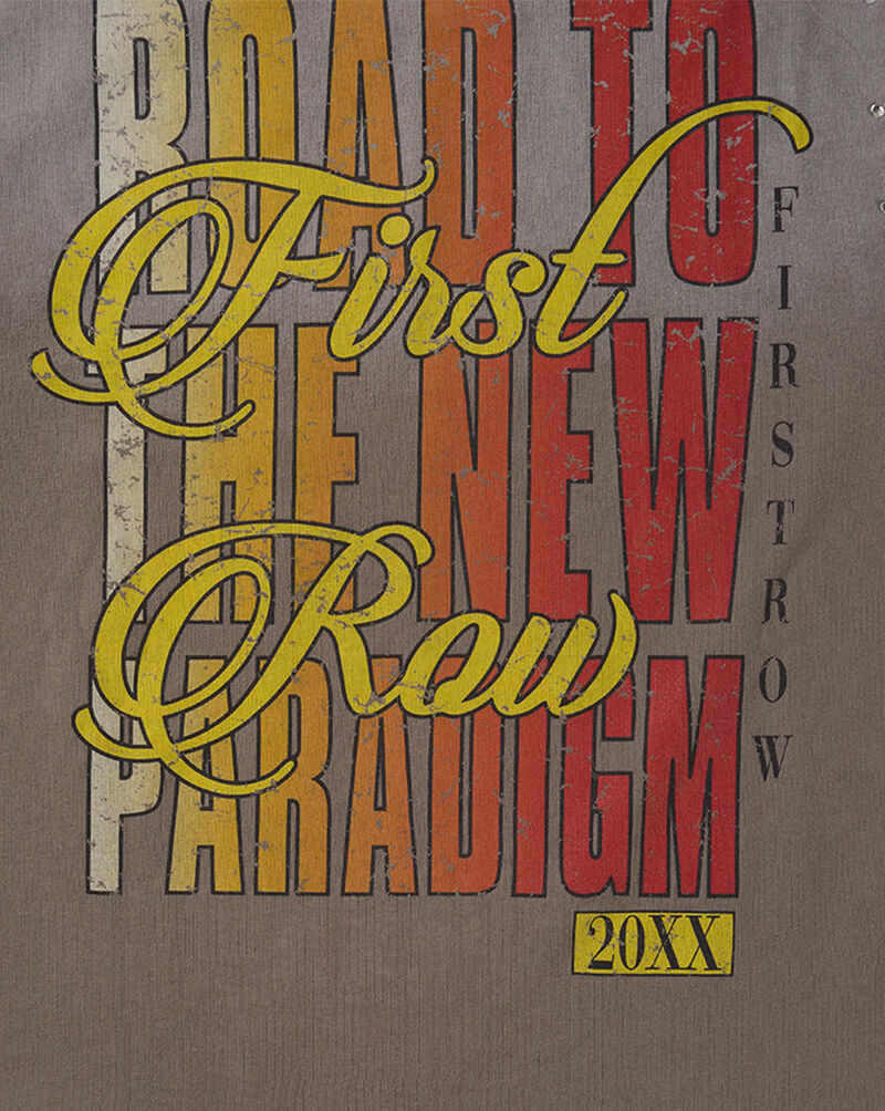 First Row Kids' 3/4 Sleeve Fire Skull Terry Rhinestone Tee FRBM1046 Grey 4