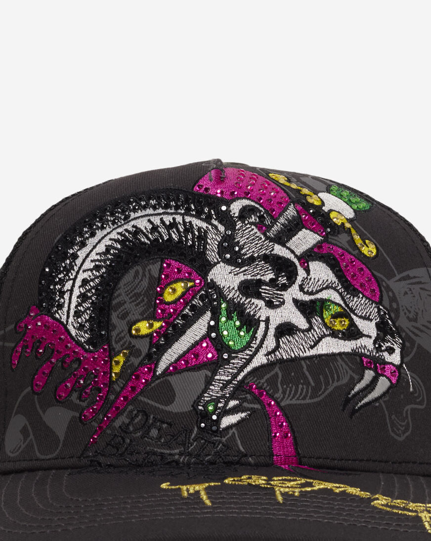 Shop Ed Hardy Rhinestone Dagger Snake Trucker Hat EHH0001-41RS