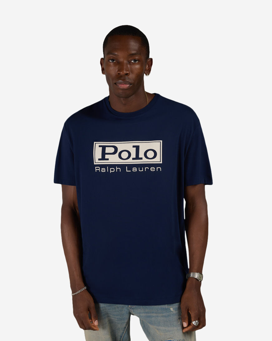 Shop Polo Ralph Lauren Box Logo Tee 710866251504-NVY blue | SNIPES USA