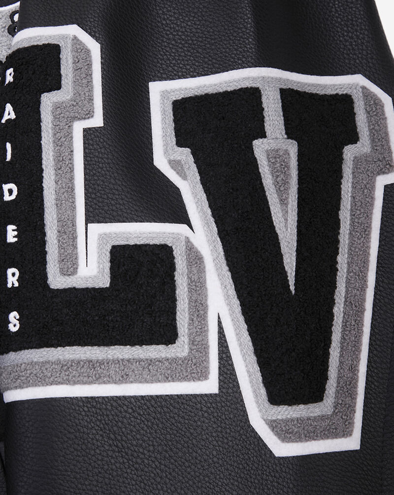 PRO STANDARD Las Vegas Raiders Mash Up Rib Wool Varsity Jacket FOR6410413-BGY Black 4