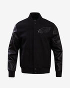 Philadelphia Eagles Triple Black Wool Varsity Jacket